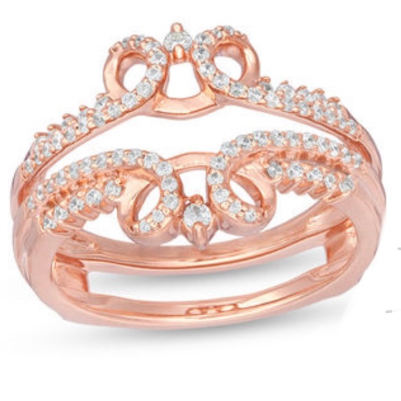 Vintage inspired rose gold wedding ring and guard - Picture 3 of 4